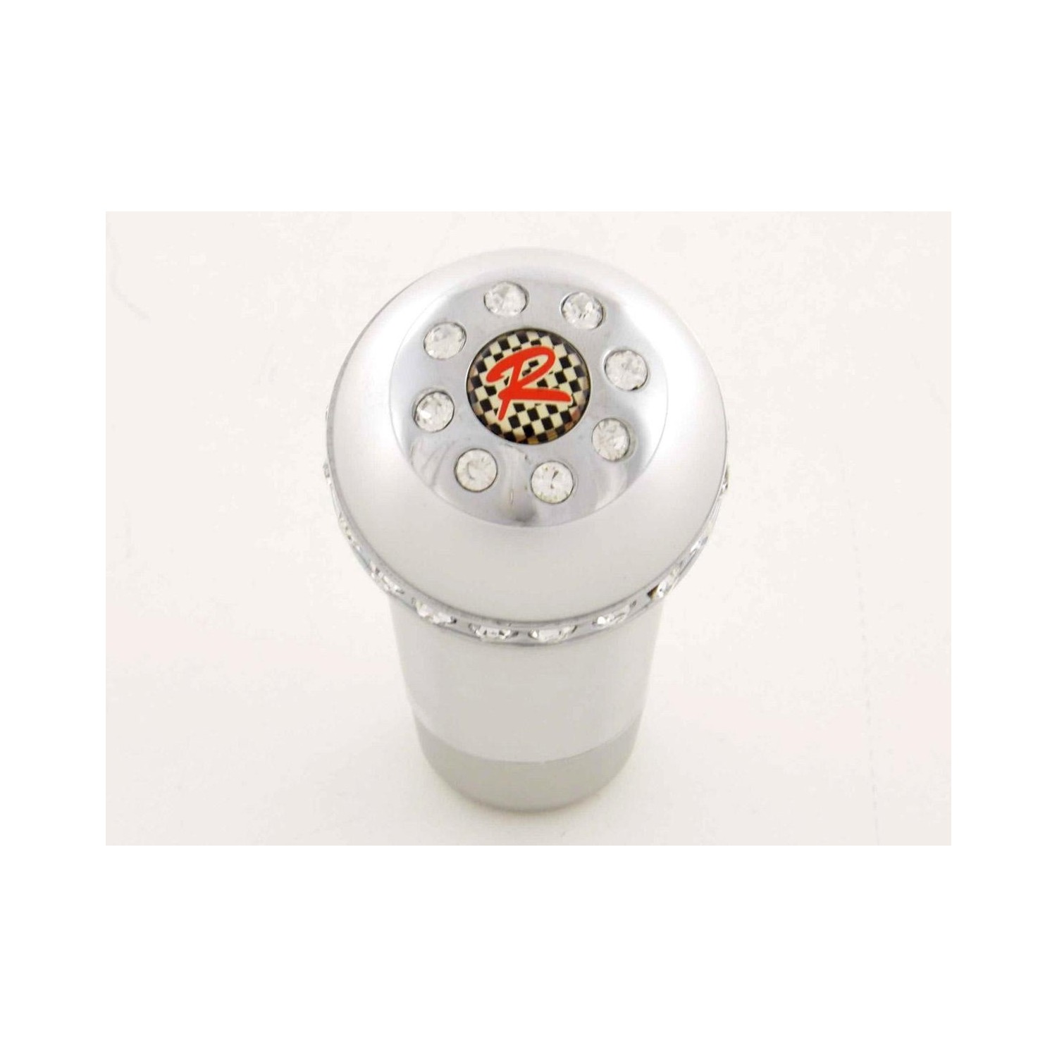 Gear knob aluminum with crystals surface chrome