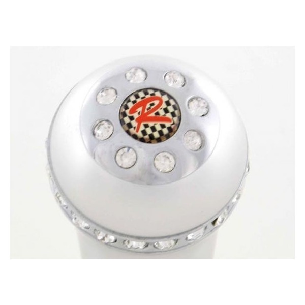 Gear knob aluminum with crystals surface chrome