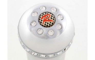 Gear knob aluminum with crystals surface chrome