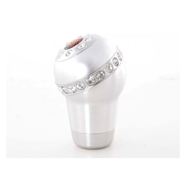 Gear knob aluminum with crystals surface chrome
