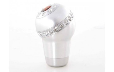 Gear knob aluminum with crystals surface chrome