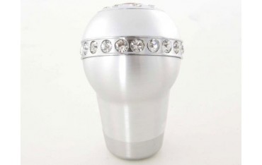 Gear knob aluminum with crystals surface chrome