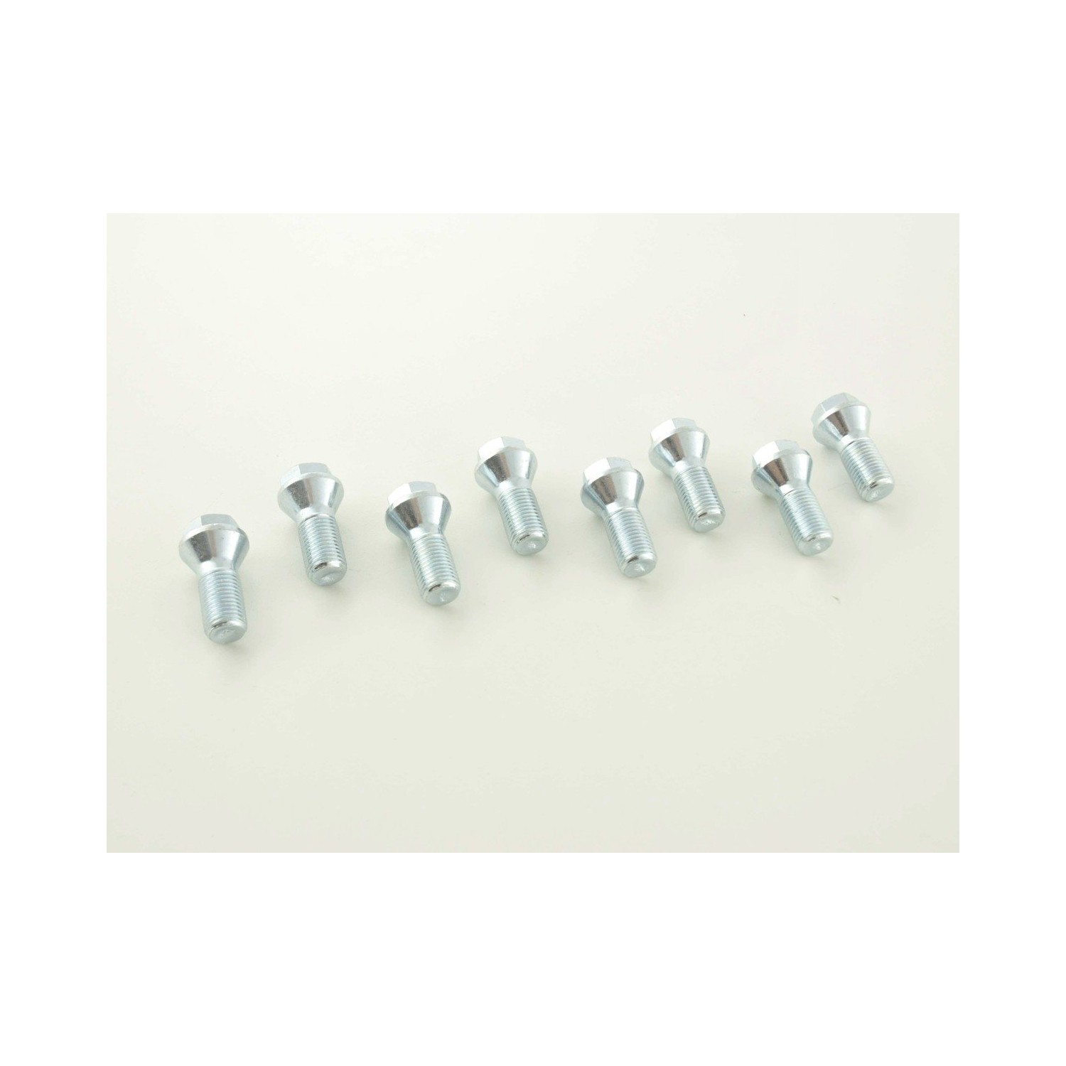 Single wheel bolt shaft length 26mm tapered collar short head silver M12x15