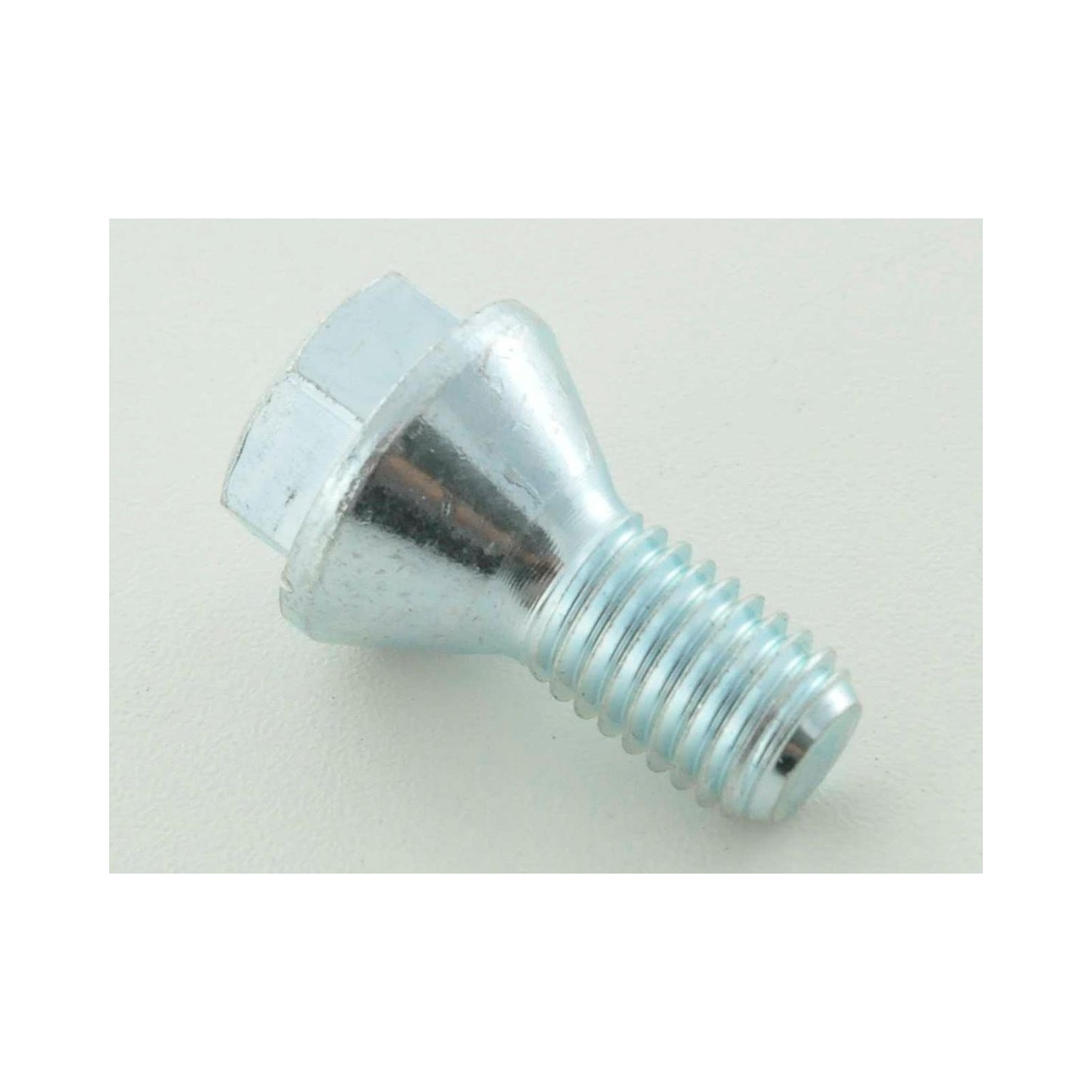 Single wheel bolt shaft length 22mm conical collar silver M12x125