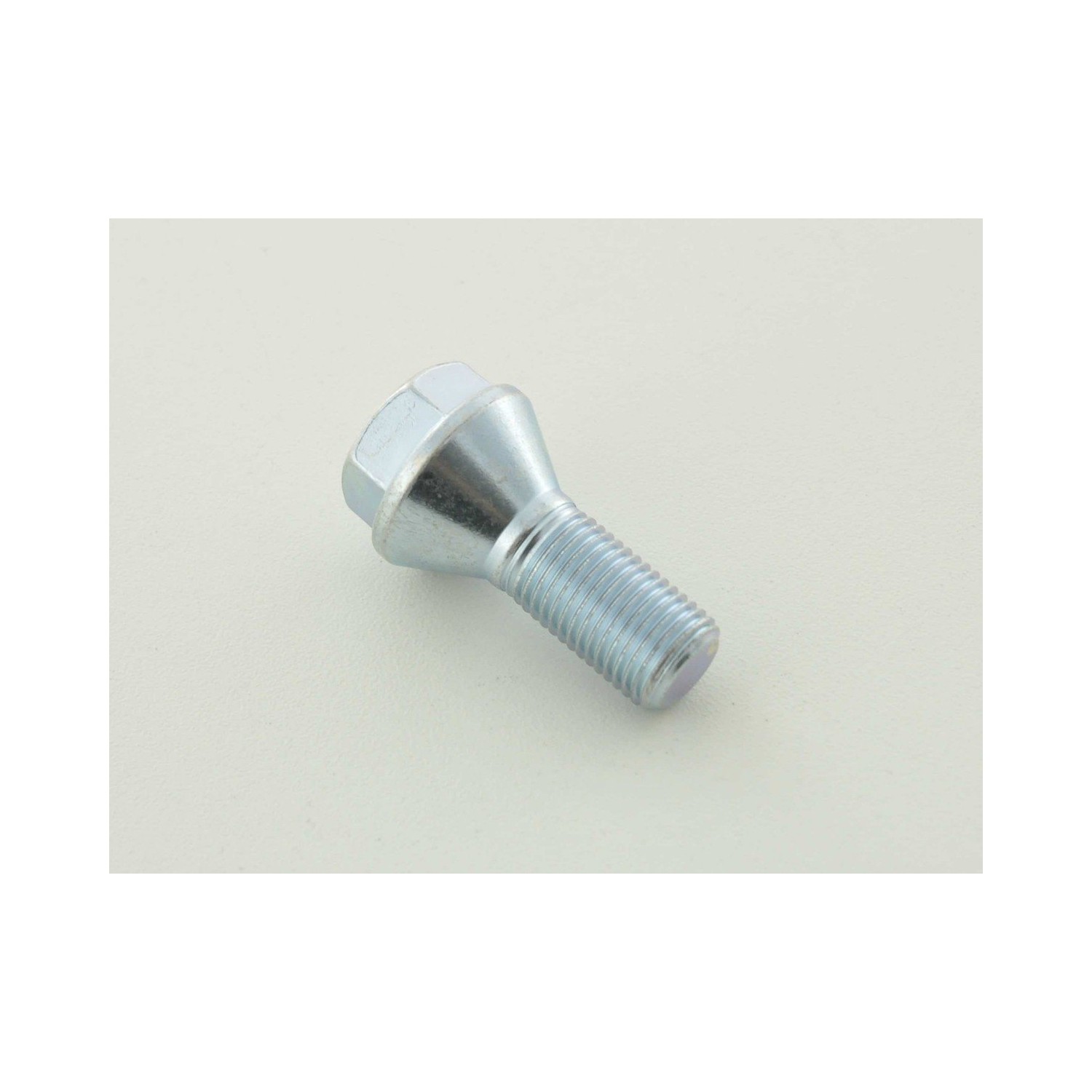 Single wheel bolt shaft length 21mm conical collar silver M12x15