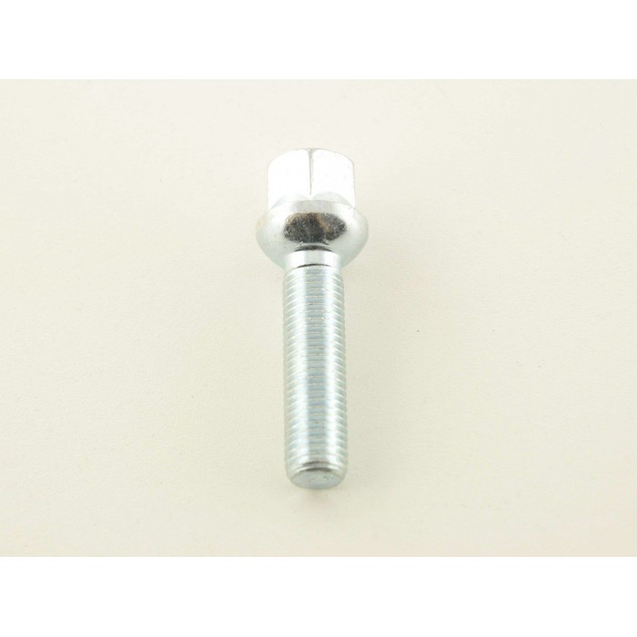 Single wheel bolt shaft length 45mm spherical collar silver M12x15
