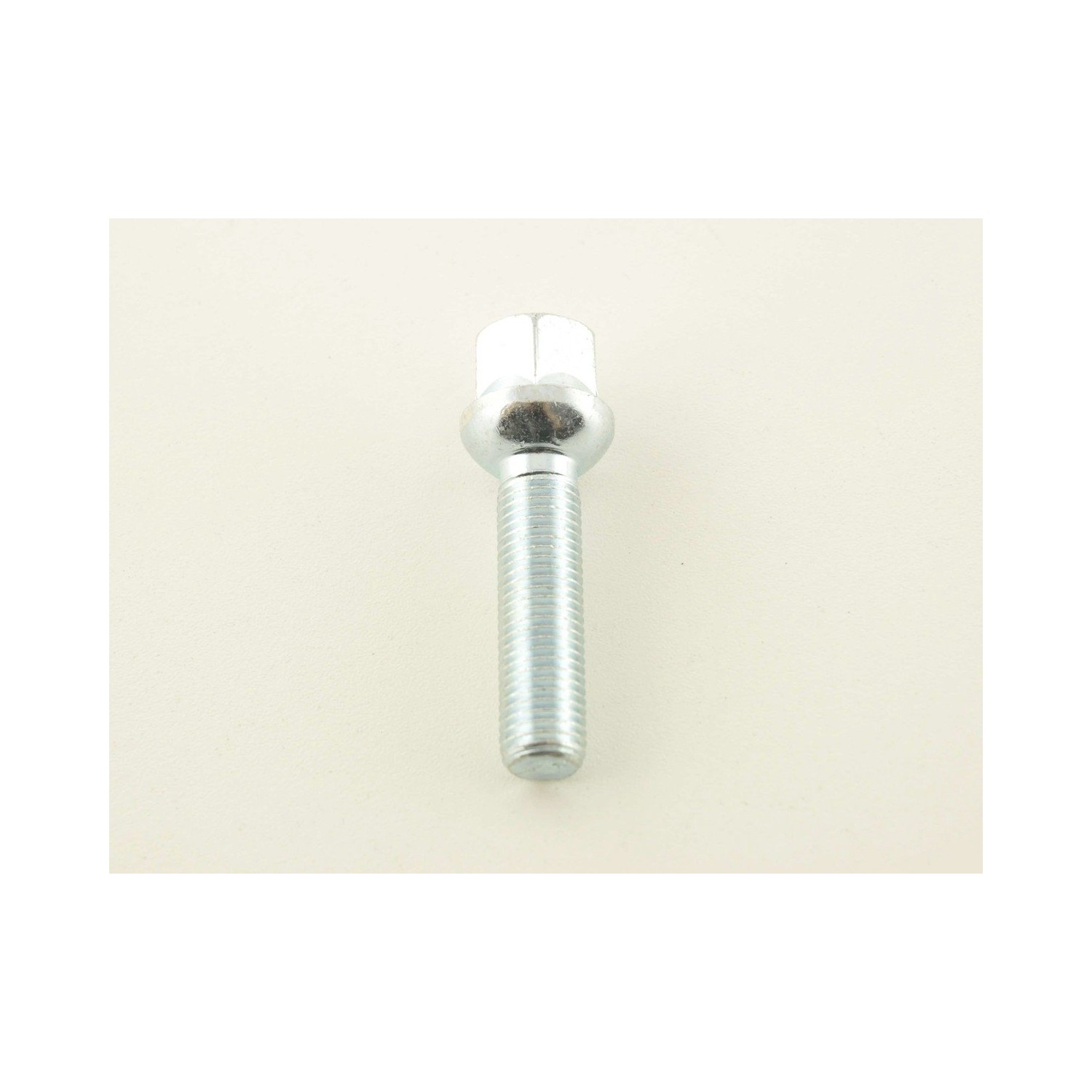 Single wheel bolt shaft length 45mm spherical collar silver M12x15