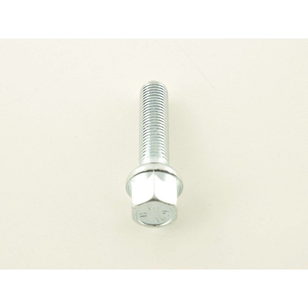 Single wheel bolt shaft length 45mm spherical collar silver M12x15