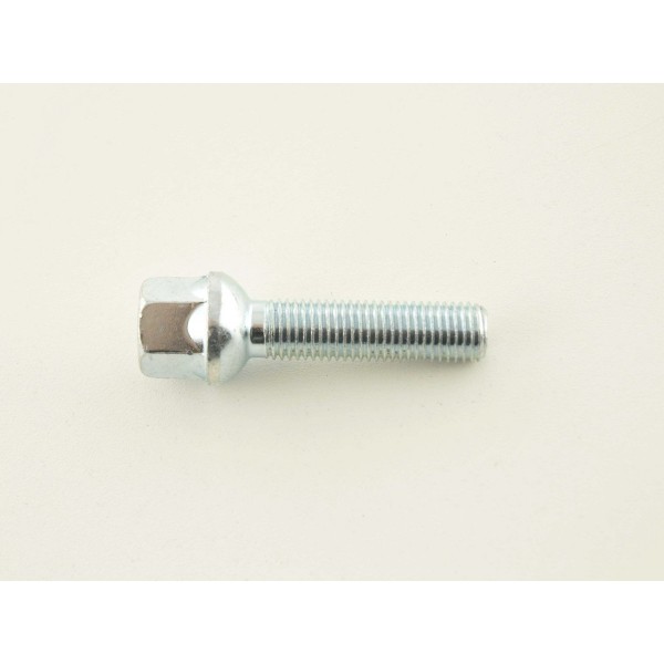 Single wheel bolt shaft length 45mm spherical collar silver M12x15