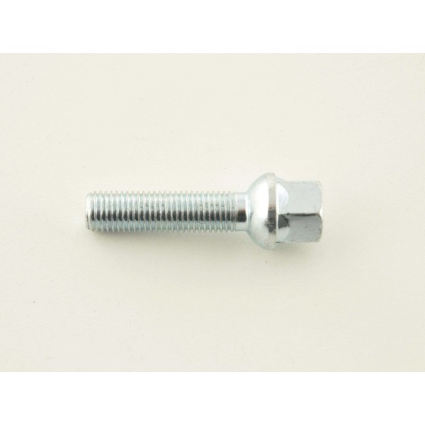 Single wheel bolt shaft length 45mm spherical collar silver M12x15