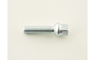 Single wheel bolt shaft length 45mm spherical collar silver M12x15