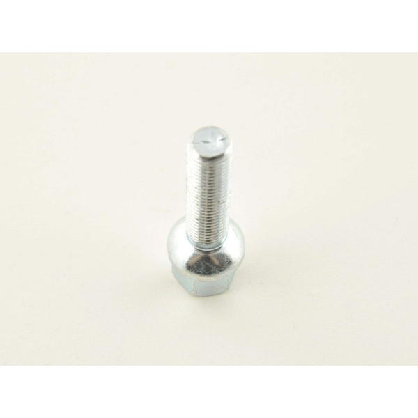 Single wheel bolt shaft length 45mm spherical collar silver M12x15