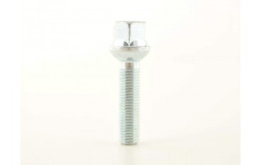 Single wheel bolt shaft length 45mm spherical collar silver M12x15