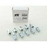 Wheel nuts set 10 pieces length 35mm tapered collar M14X15 silver