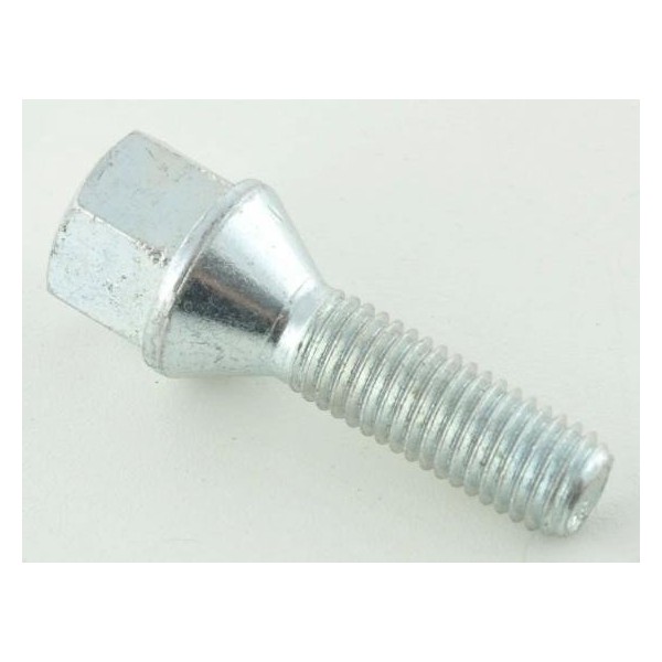 Wheel bolt set 8 pcs Conical collar shaft length 60mm M12x125 silver