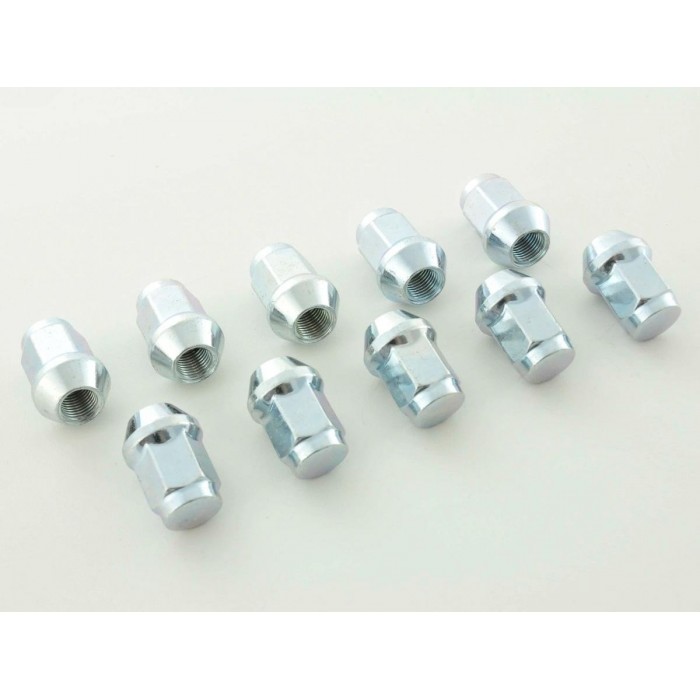 Wheel bolt set 10 pcs Shaft length 55mm conical collar silver M12x15