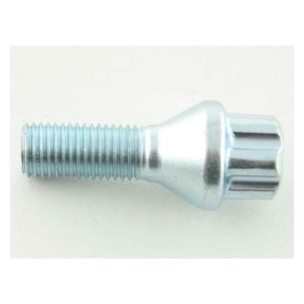 Wheel bolt set 10 pieces tapered collar shaft length 45mm M12x125 silver