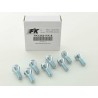 Wheel bolt set 8 pieces tapered collar short head shaft length 22mm M12x125 silver