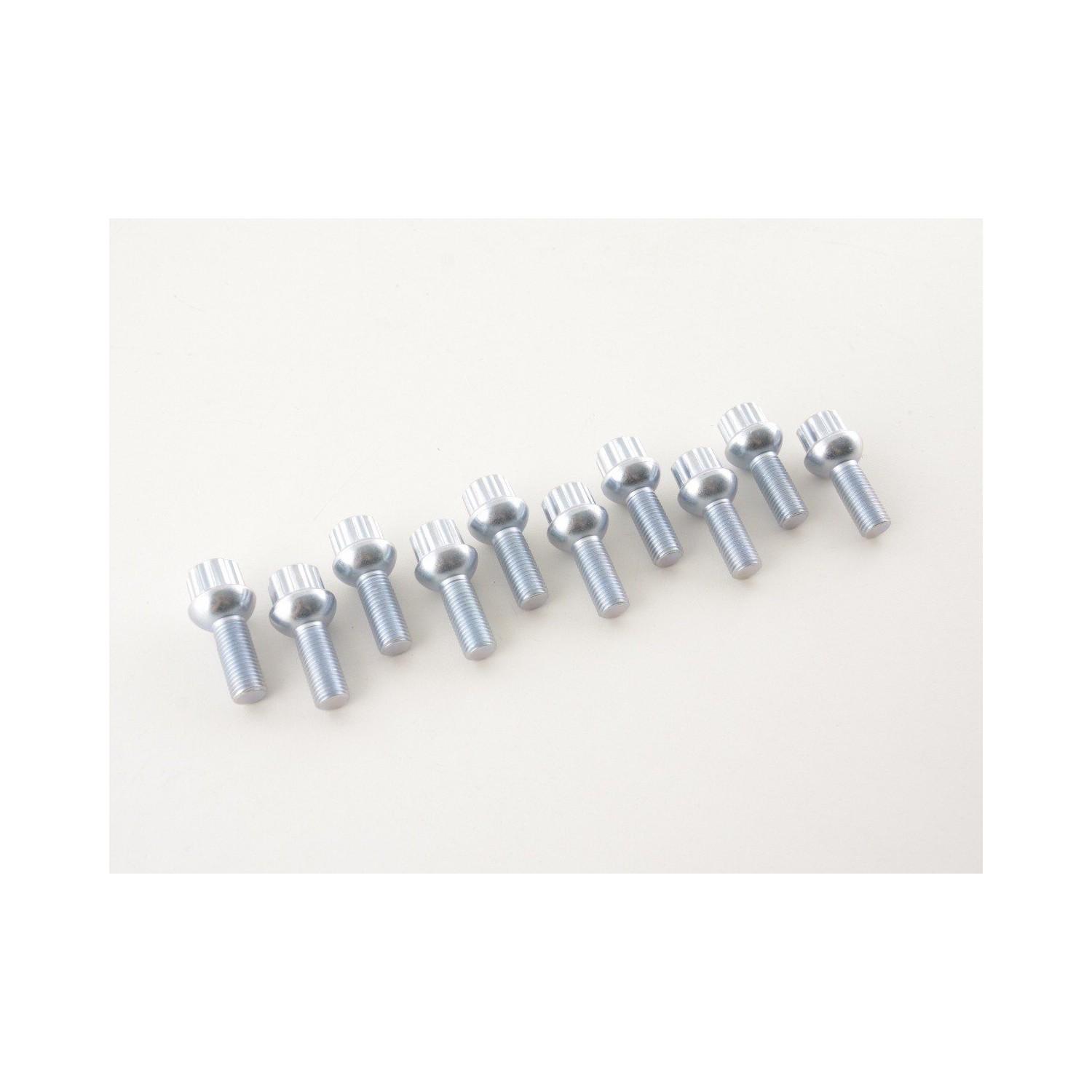 Wheel bolt set 10 pcs Shaft length 29mm spherical collar silver M12x15