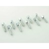 Wheel bolt set 10 pieces tapered collar shaft length 50mm M12x125 silver
