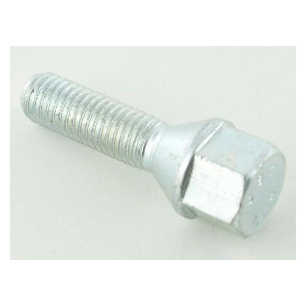 Wheel bolt set 10 pieces tapered collar shaft length 50mm M12x125 silver