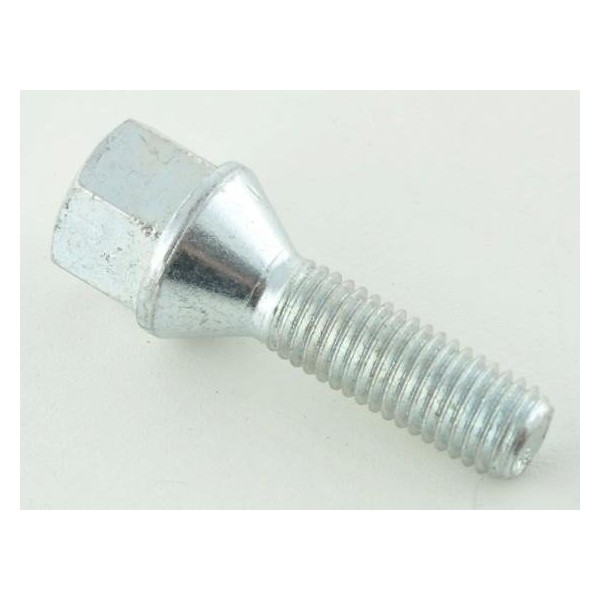 Wheel bolt set 10 pieces tapered collar shaft length 50mm M12x125 silver