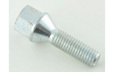 Wheel bolt set 10 pieces tapered collar shaft length 50mm M12x125 silver