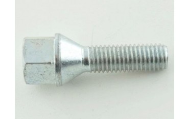 Wheel bolt set 10 pieces tapered collar shaft length 50mm M12x125 silver