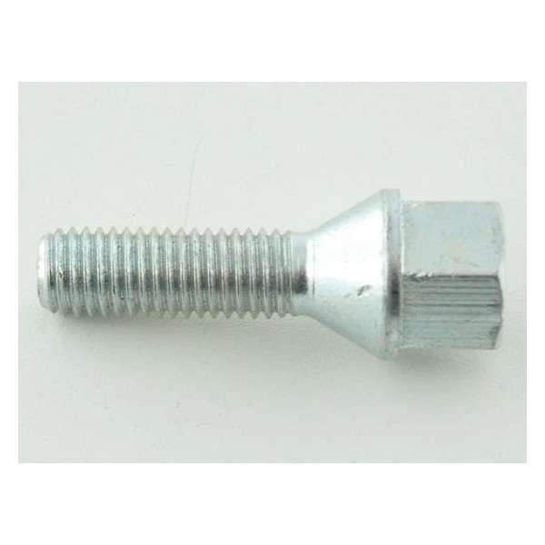 Wheel bolt set 10 pieces tapered collar shaft length 50mm M12x125 silver