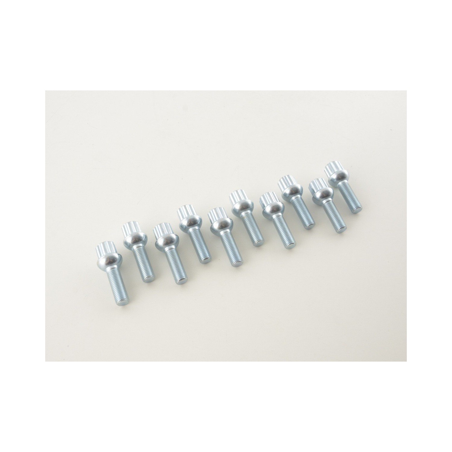 Wheel bolt set 10 pcs Shaft length 35mm spherical collar silver M12x15