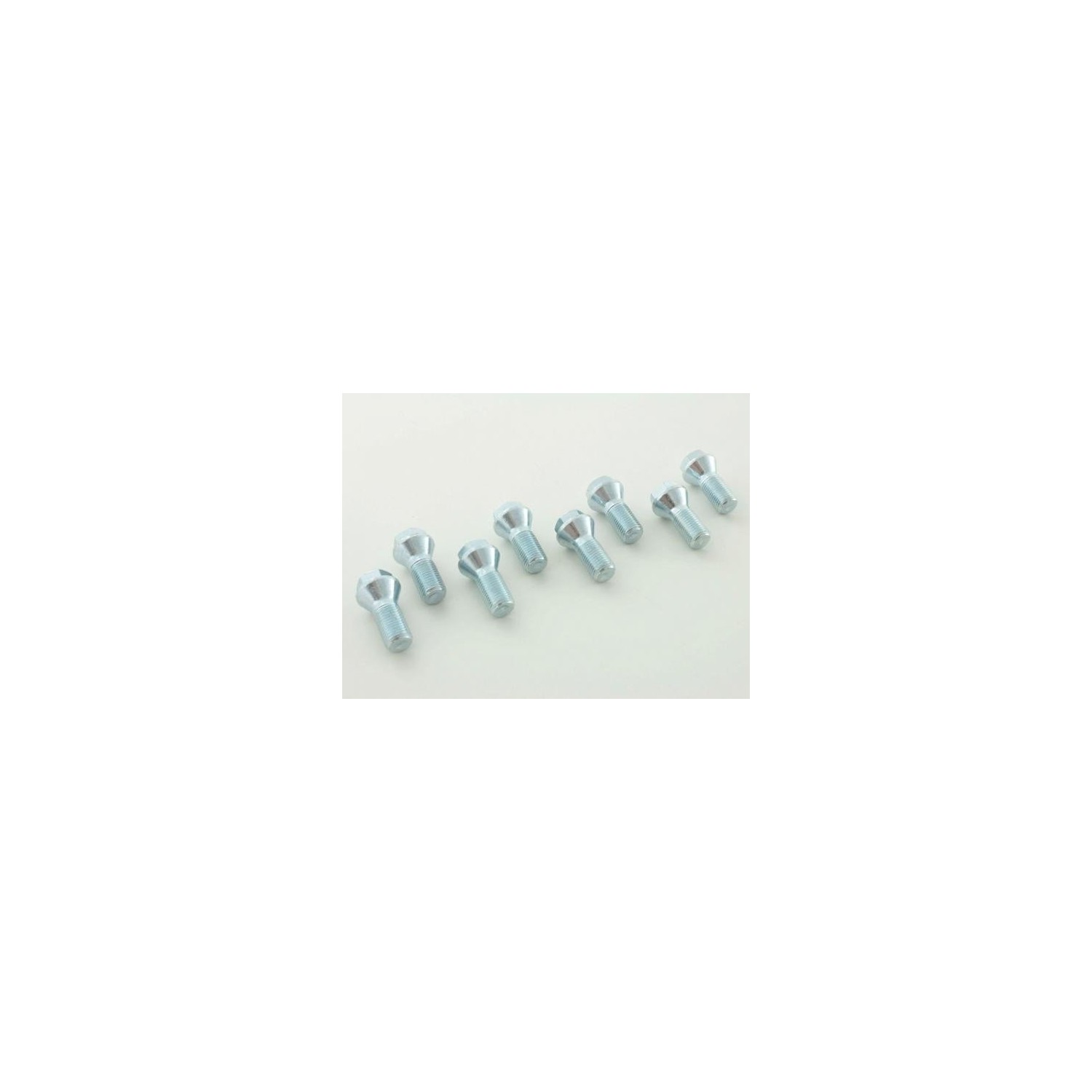 Wheel bolt set 8 pcs Shaft length 26mm tapered collar short head silver M12x15