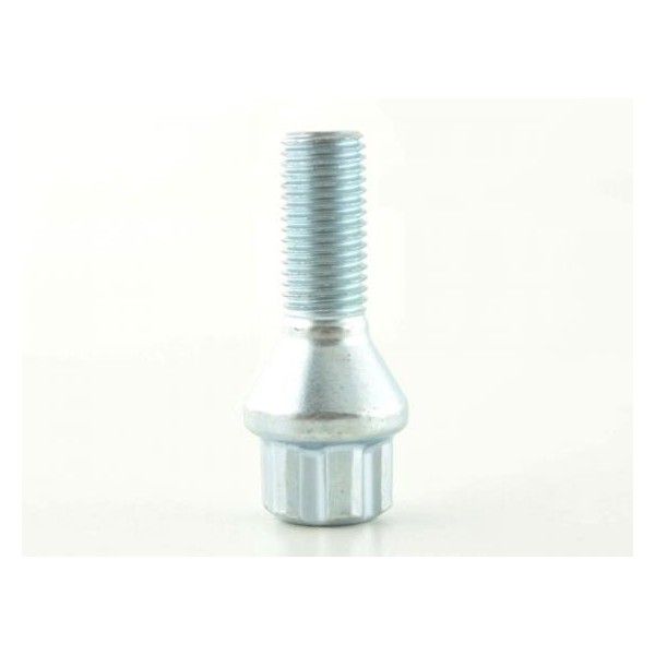 Wheel bolt set 8 pcs Conical collar shaft length 39mm M12x125 silver