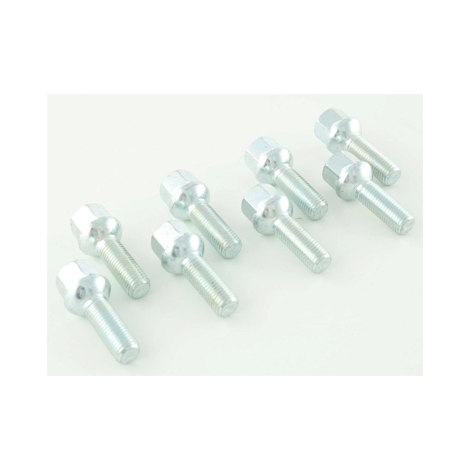 Wheel bolt set 8 pcs Shaft length 35mm spherical collar silver M12x15