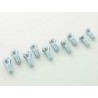 Wheel bolt set 10 pieces shaft length 26mm tapered collar short head silver M14x15