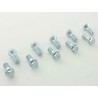 Wheel bolt set 10 pieces shaft length 26mm tapered collar short head silver M14x15
