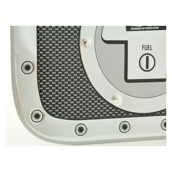 Fuel cap cover alu look 180x131 Cover for the fuel cap
