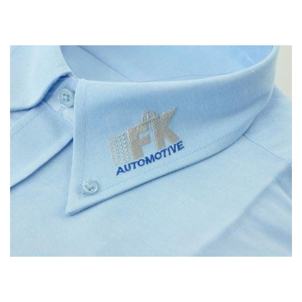 FK business shirt short sleeved size 41 made of blue cotton