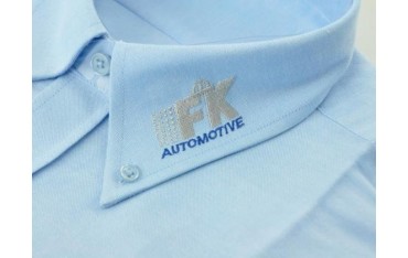 FK business shirt short sleeved size 41 made of blue cotton