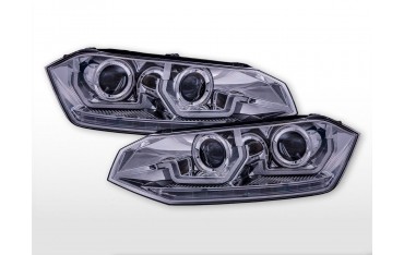 Headlight set VW Polo VI type AW year 17 21 chrome for right hand drive