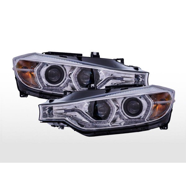 Xenon headlight set with LED daytime running lights BMW 3 Series F30 year 12 14 chrome