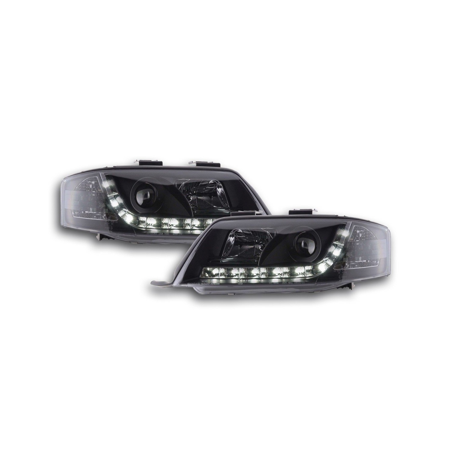 Headlight set Daylight LED daytime running lights Audi A6 4B 97 00 black