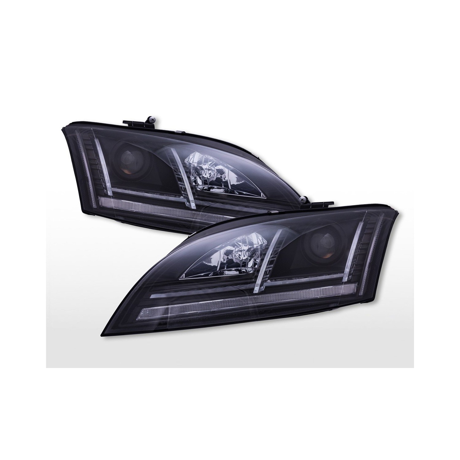 Xenon headlight set with LED daytime running lights Audi TT 8J 2006 2013 black