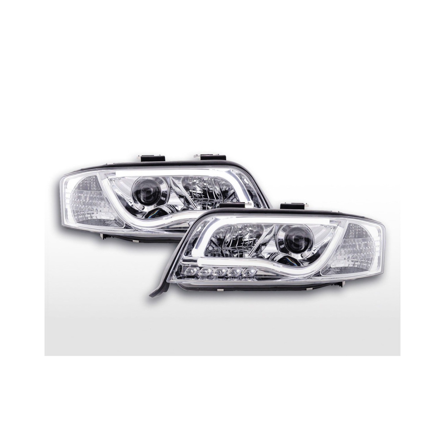 Daylight headlight LED DRL look Audi A6 type 4B 01 04 chrome for right hand drive
