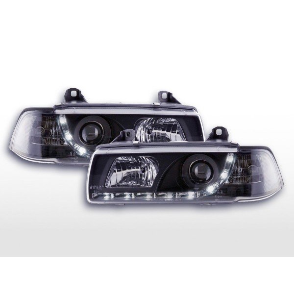 Daylight headlights LED daytime running lights BMW 3 series E36 sedan 92 98 black