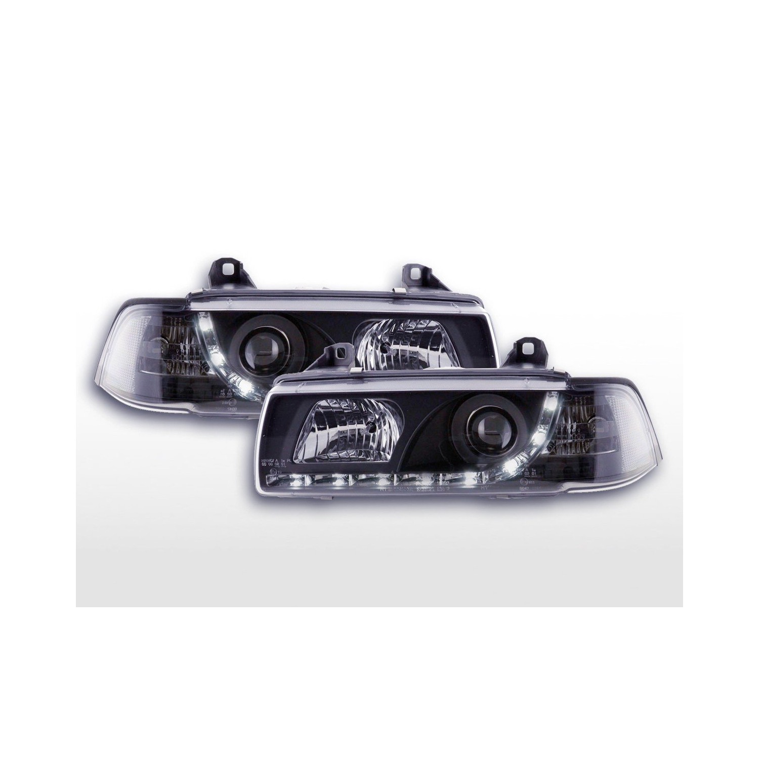 Daylight headlights LED daytime running lights BMW 3 series E36 sedan 92 98 black