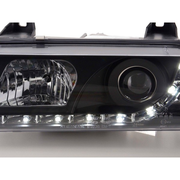 Daylight headlights LED daytime running lights BMW 3 series E36 sedan 92 98 black