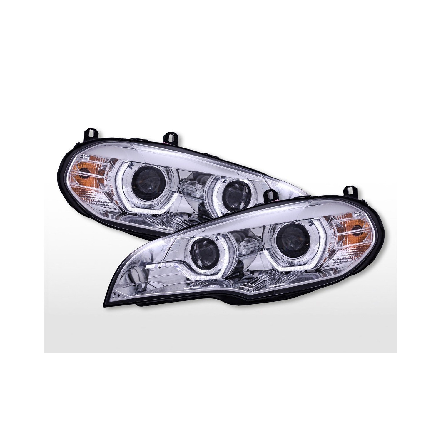 Daylight headlights with LED daytime running lights BMW X5 E70 2008 2010 chrome