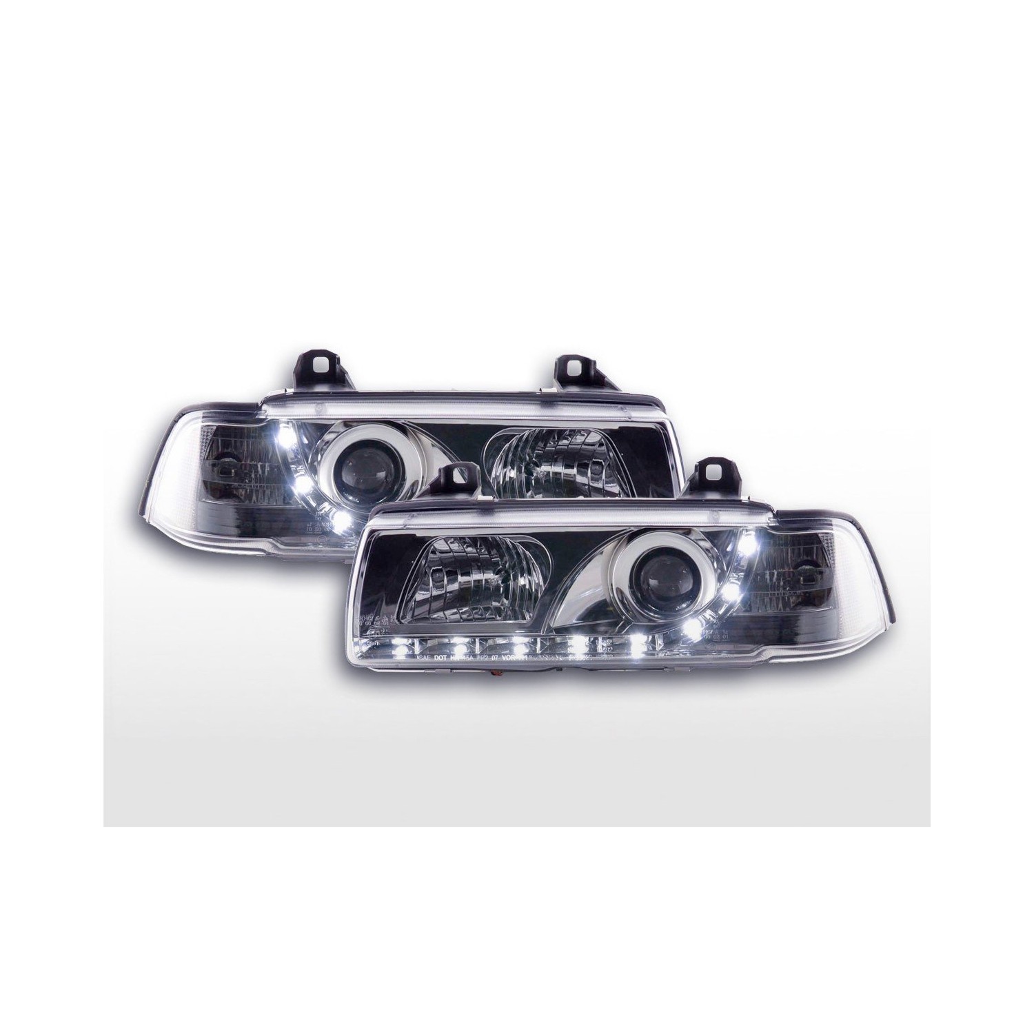 Daylight headlights LED daytime running lights BMW 3 series E36 Coupe Cabrio 92 98 chrome for right hand drive