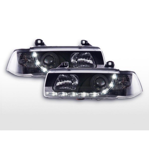 Daylight headlight LED daytime running lights BMW 3 series E36 Coupe Cabrio 92 98 black for right hand drive