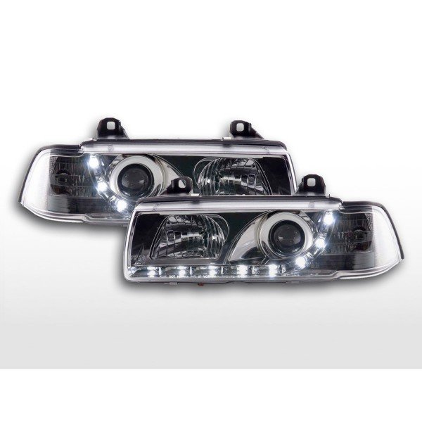 Daylight headlights LED daytime running lights BMW 3 series E36 Limo Touring chrome for right hand drive